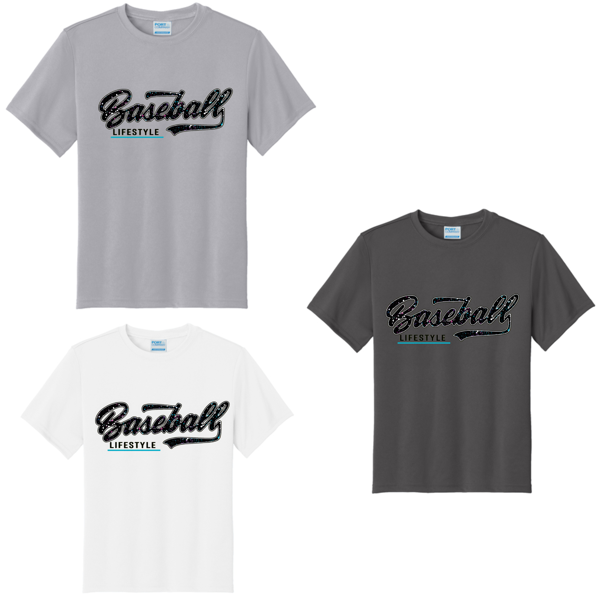 100% Poly Shirts Youth-  Baseball Lifestyle
