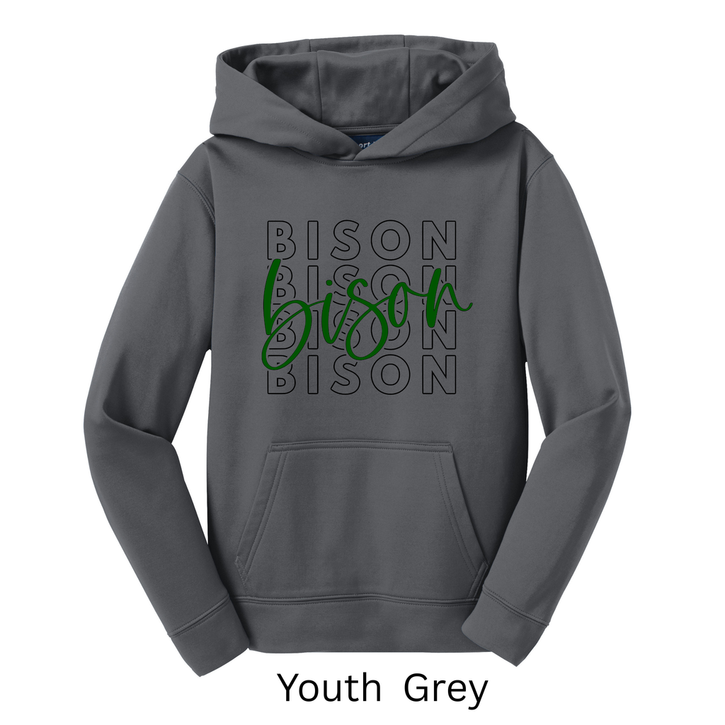 Sport-Tek Sport-Wick Adult and Youth Hoodie Bison 9