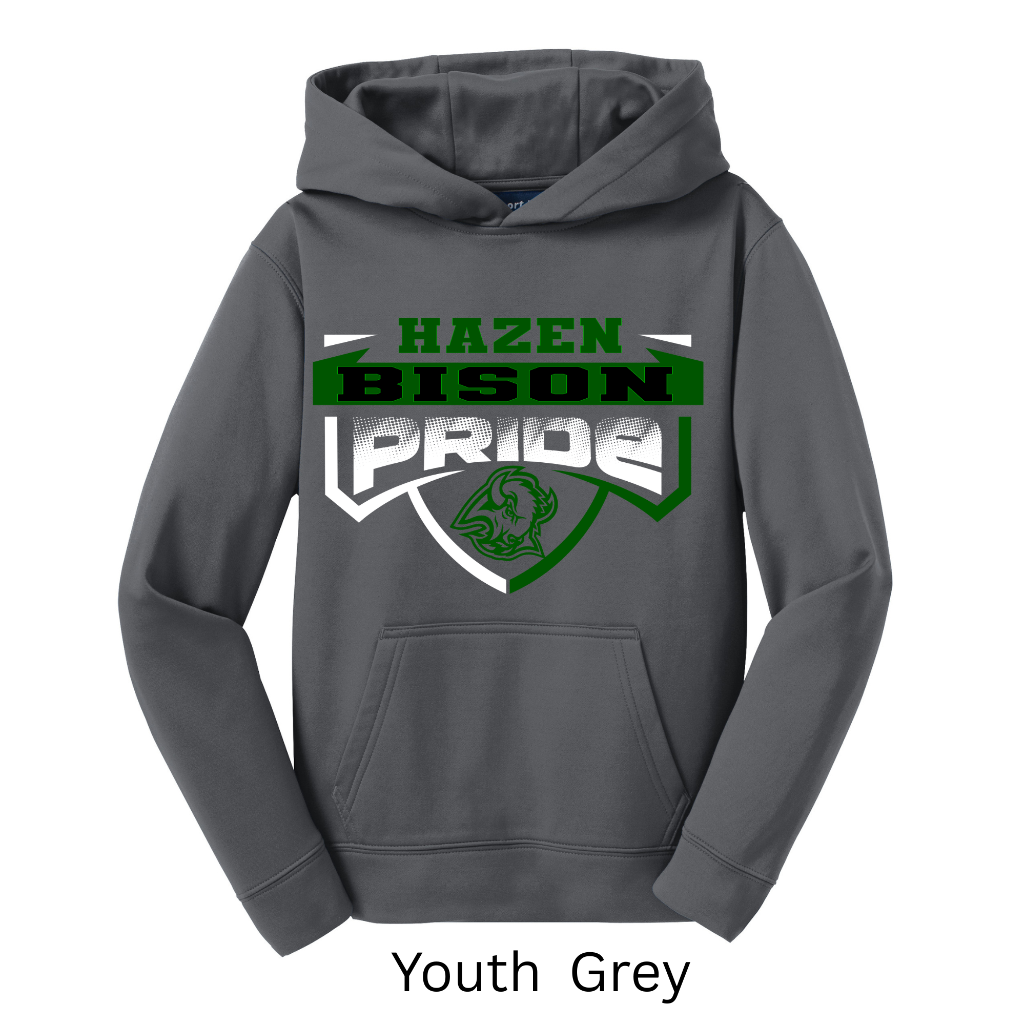 Sport-Tek Sport-Wick Adult and Youth Hoodie Bison 3