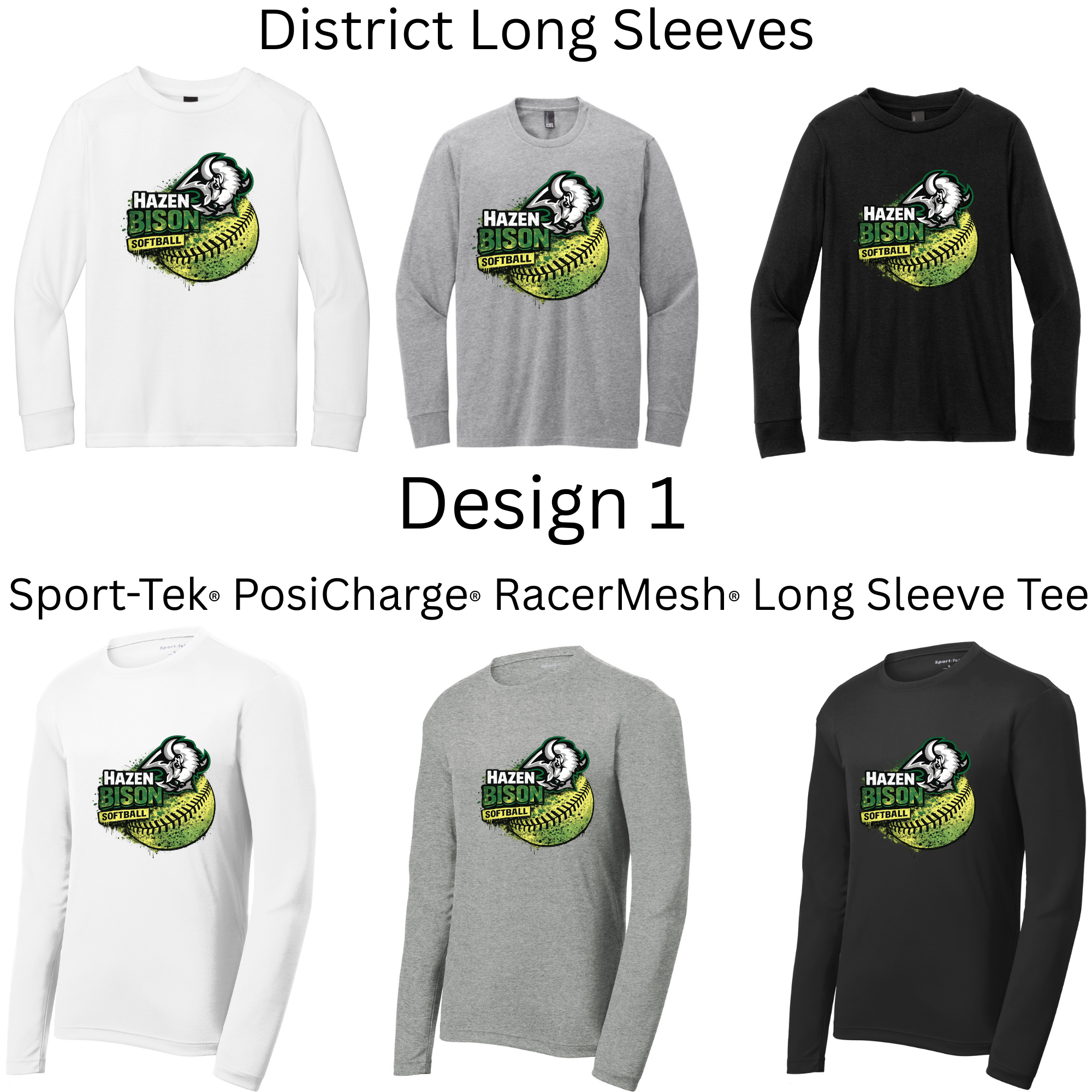 Softball Long Sleeves Both Regular and Polyester