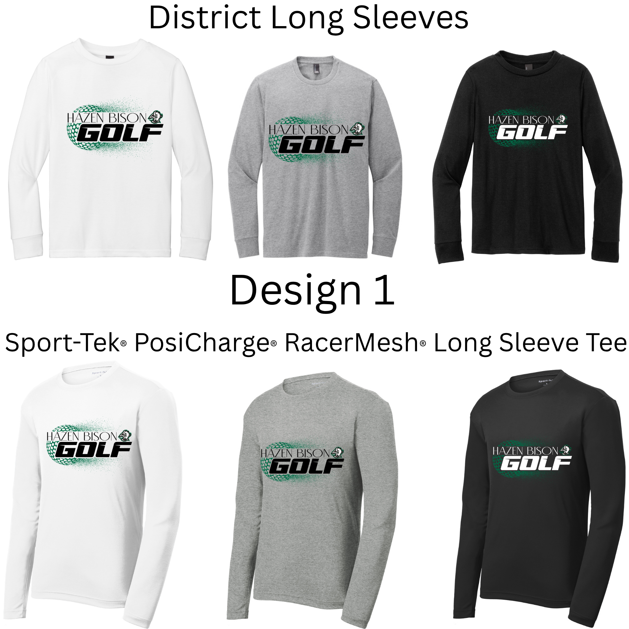 Golf Long Sleeves Both Regular and Polyester