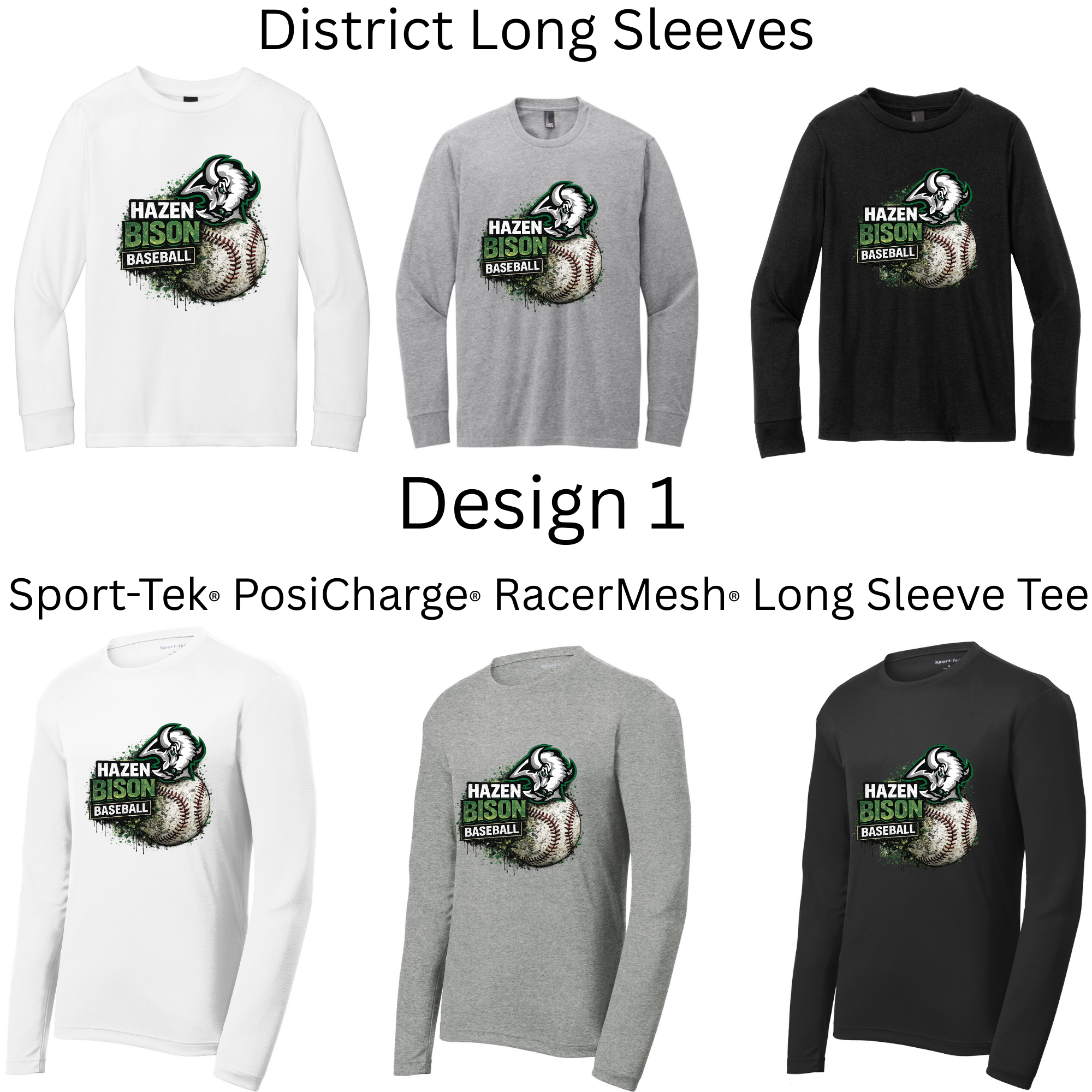 Baseball Long Sleeves Both Regular and Polyester