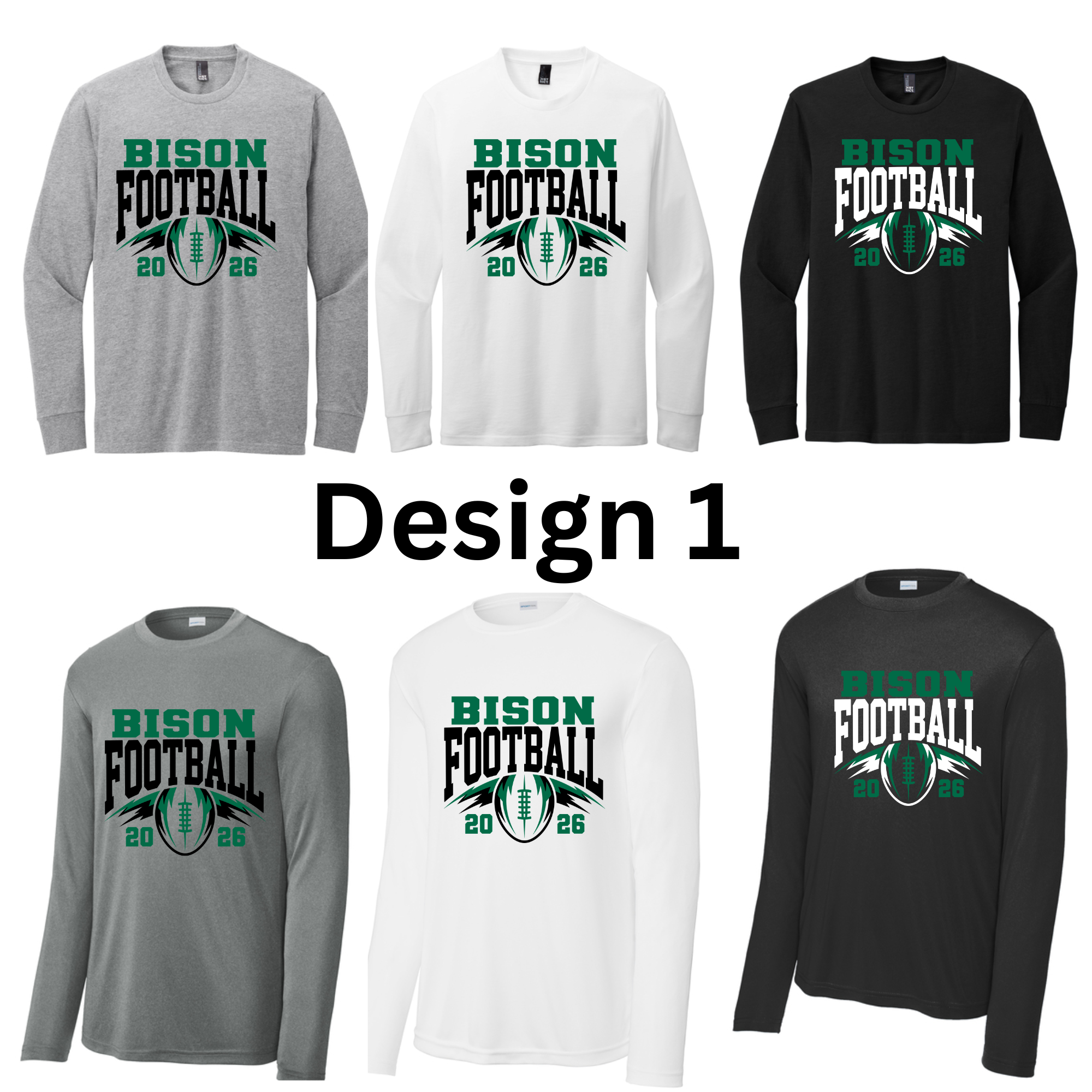 Football Long Sleeves Both Regular and Polyester
