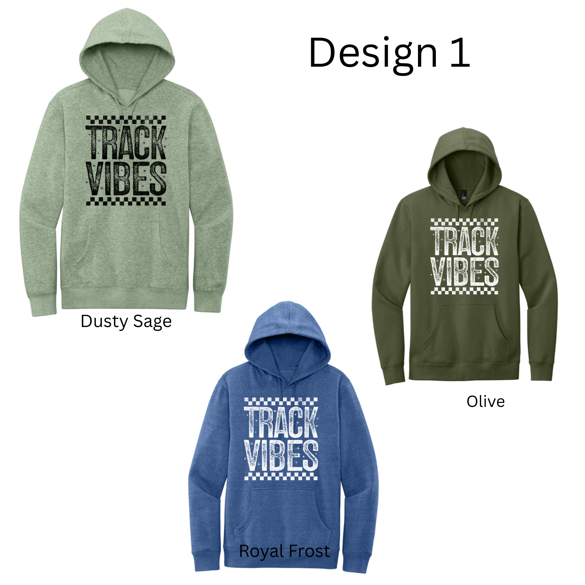 Track Checkered Designs Hoodie- Adult and Youth