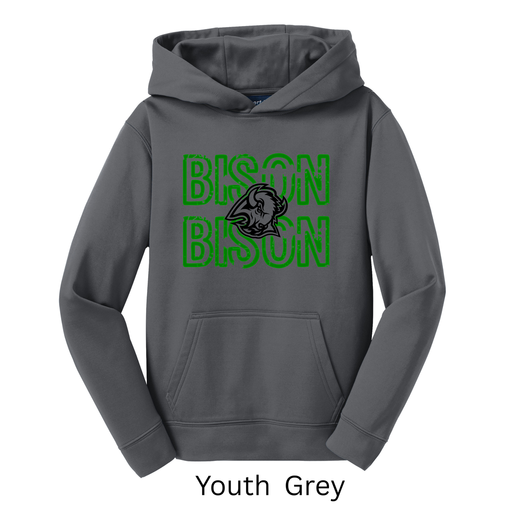Sport-Tek Sport-Wick Adult and Youth Hoodie Bison 1