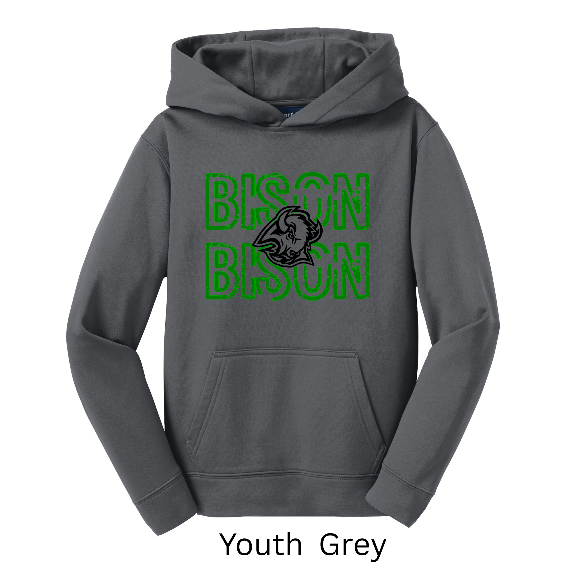 Sport-Tek Sport-Wick Adult and Youth Hoodie Bison 1