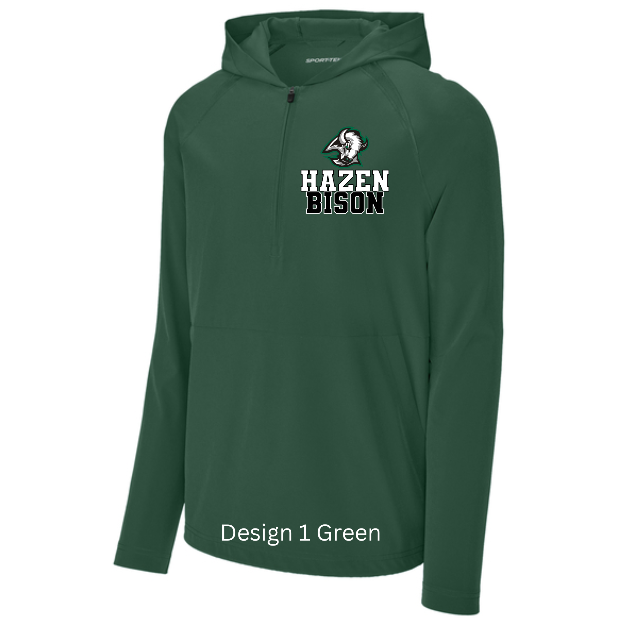 Bison Sport-Tek® Repeat 1/2-Zip Long Sleeve Hooded Jacket