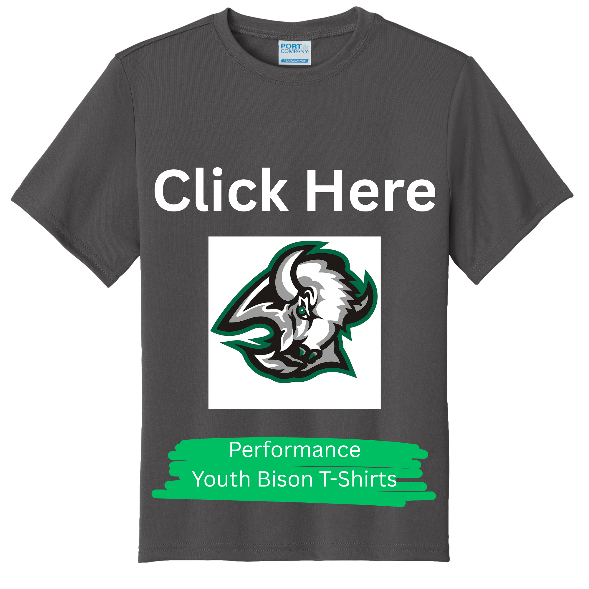 Youth- Bison Performance Youth T-Shirts 100% Polyester