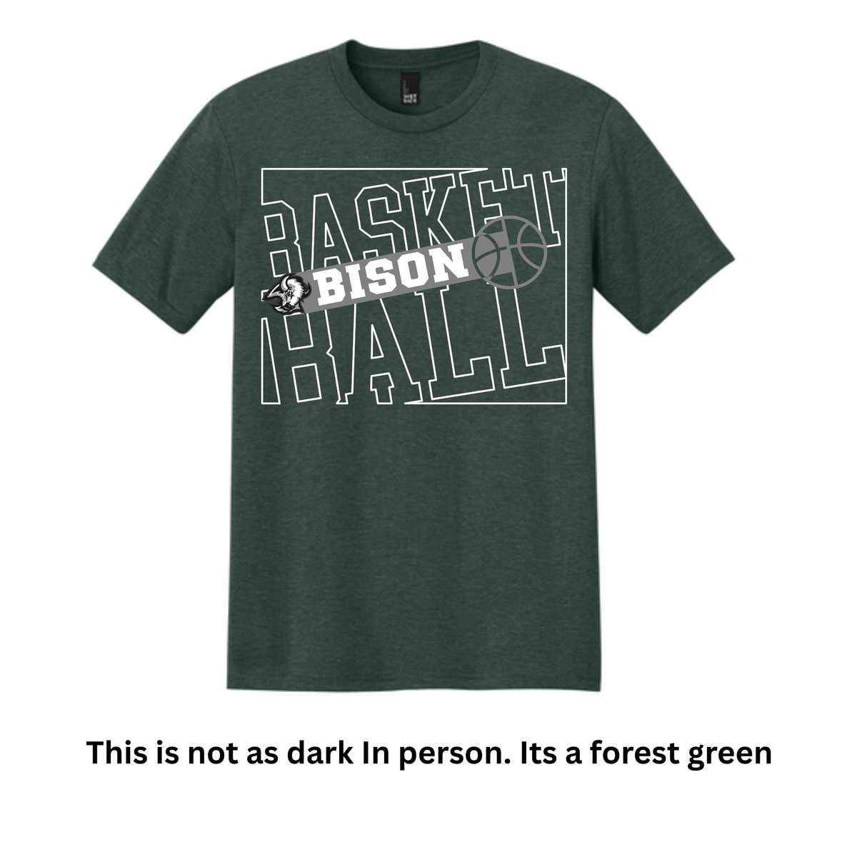 Basketball 9-Outline on Green apparel