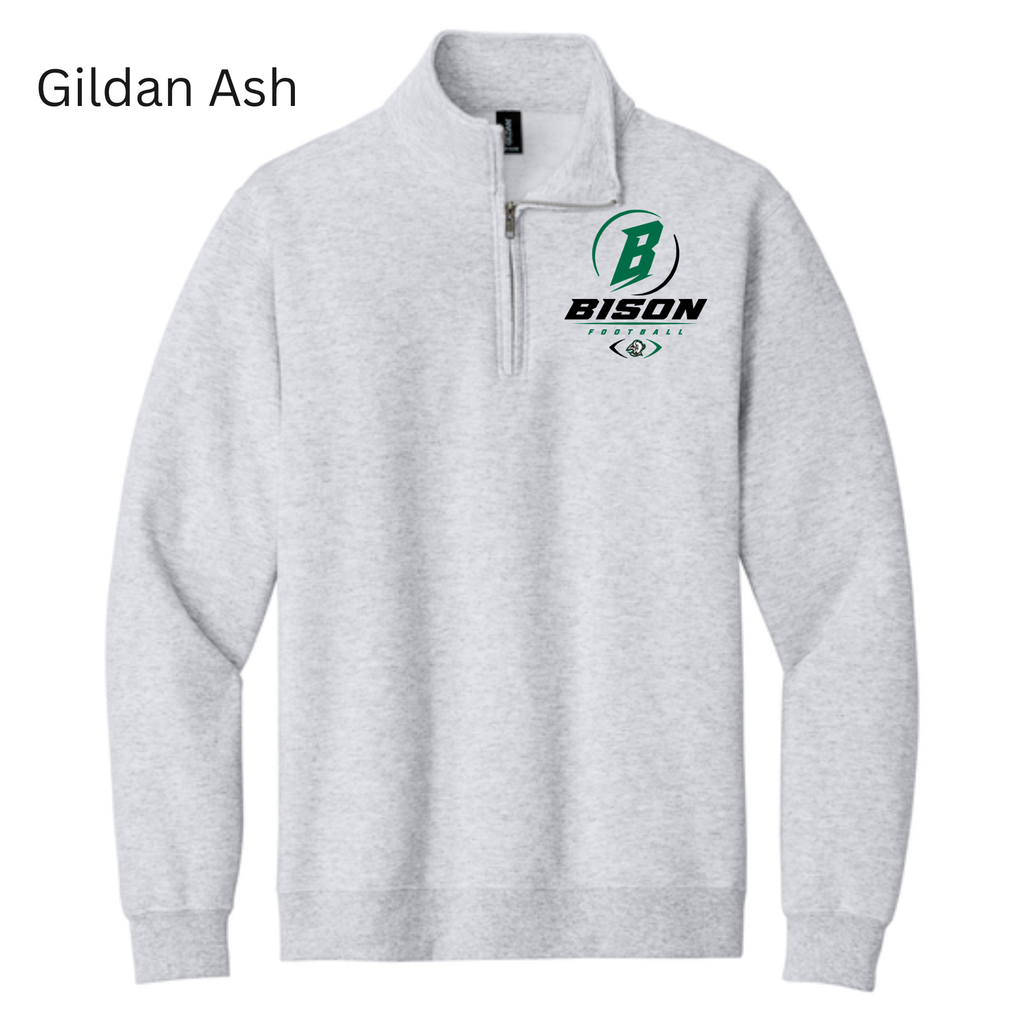 1/4 Zip Bison Football Big B
