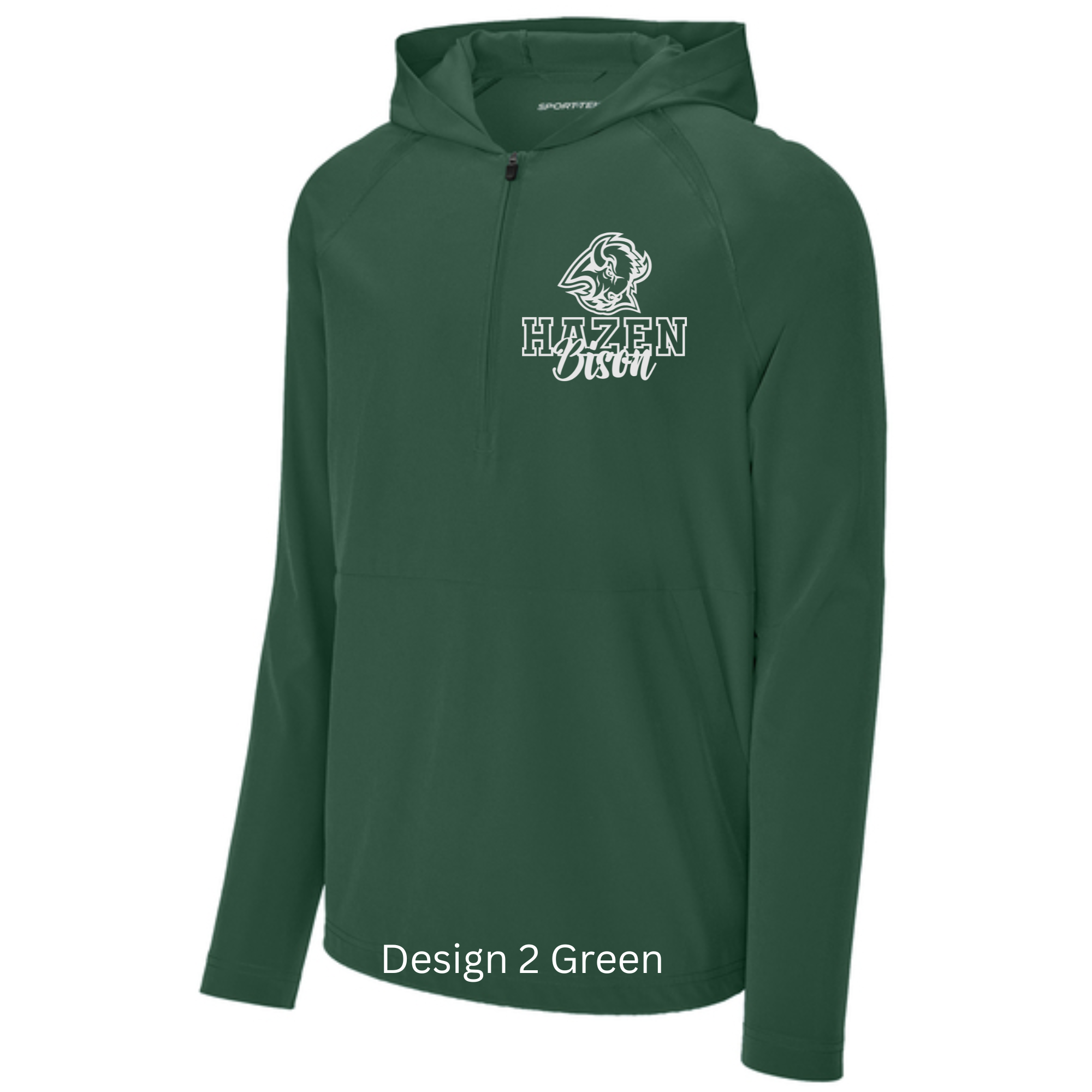 Bison Sport-Tek® Repeat 1/2-Zip Long Sleeve Hooded Jacket