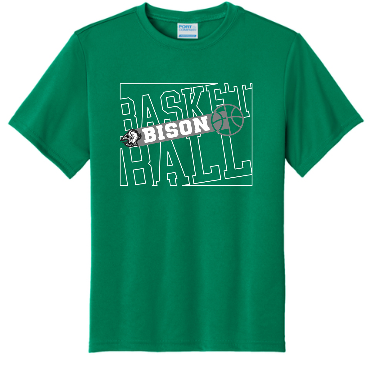 Basketball 9-Outline on Green apparel