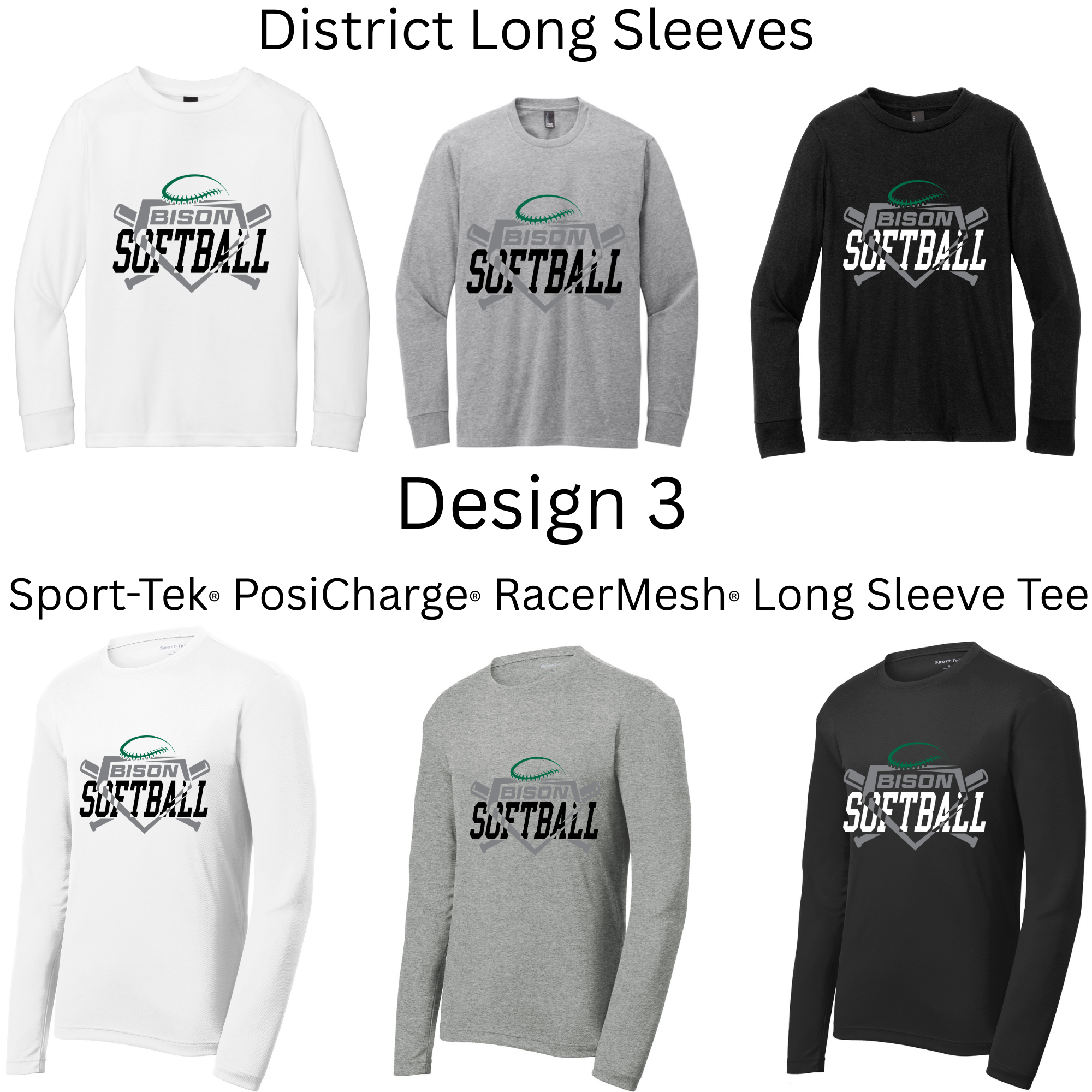 Softball Long Sleeves Both Regular and Polyester