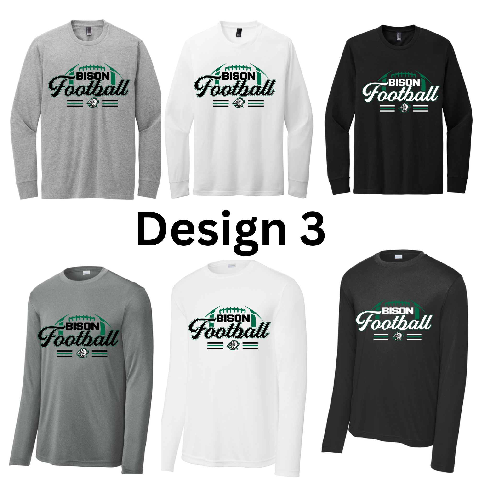 Football Long Sleeves Both Regular and Polyester