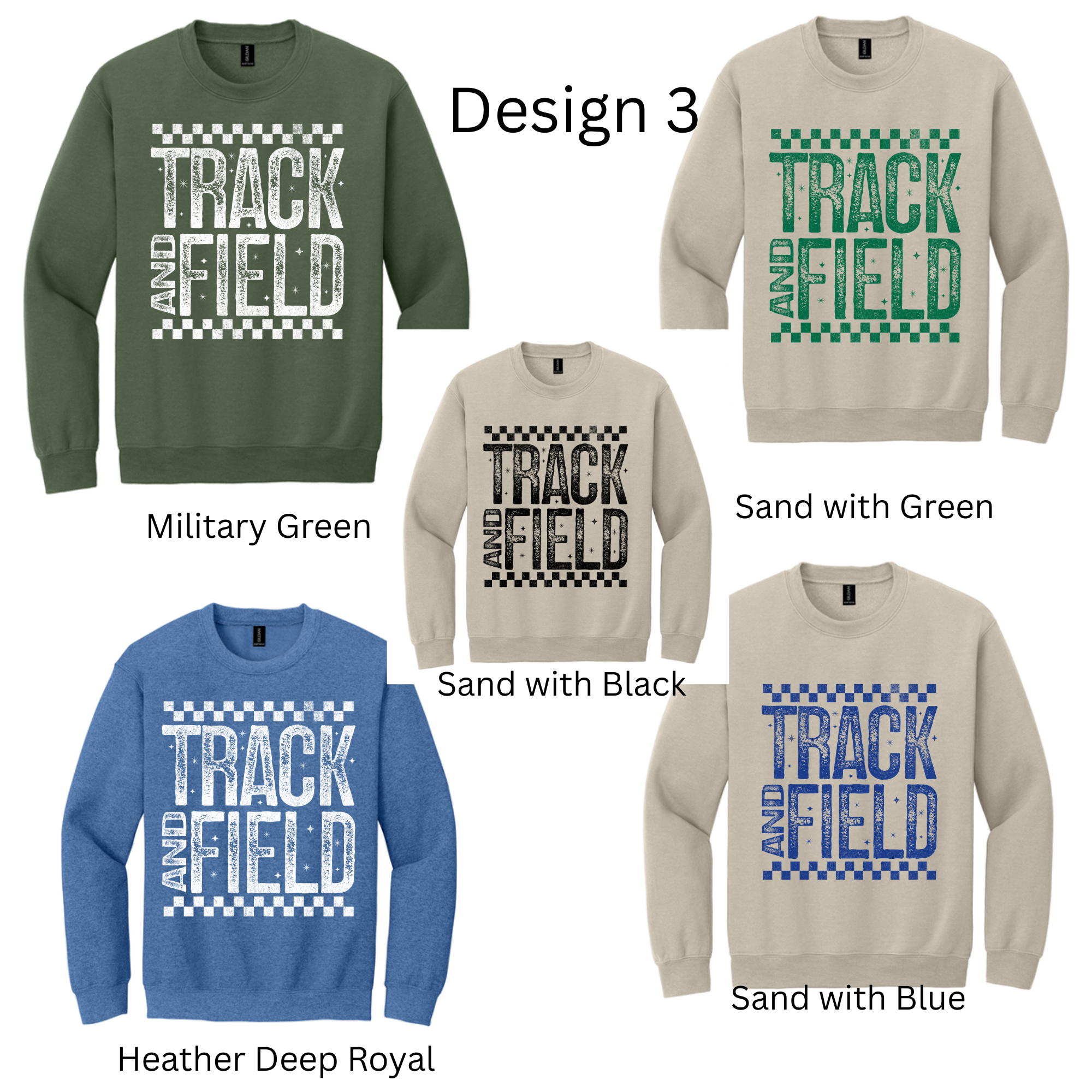 Crewneck Checkered Track and Field Designs
