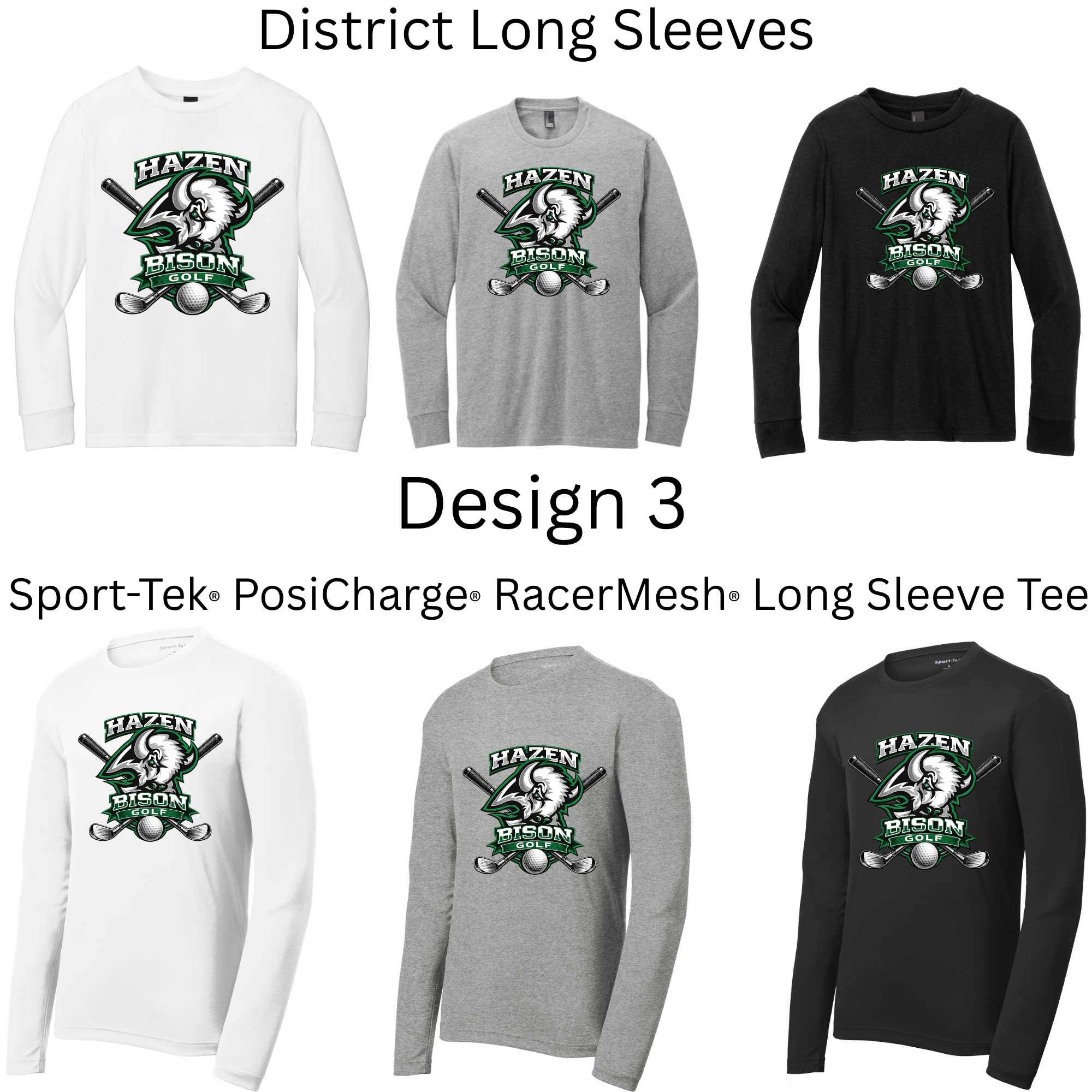 Golf Long Sleeves Both Regular and Polyester