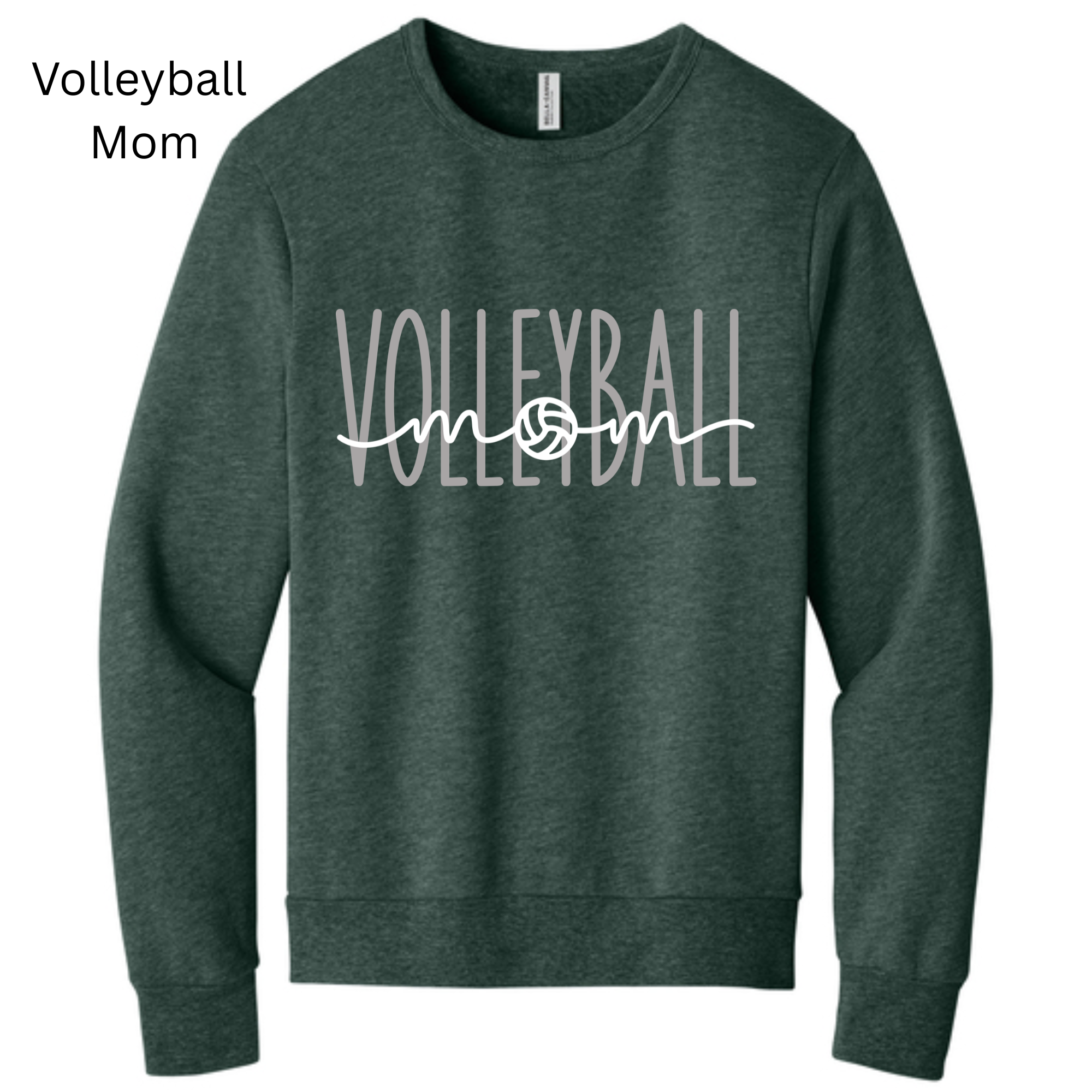 Volleyball Grandma and Mom Crewnecks in Green