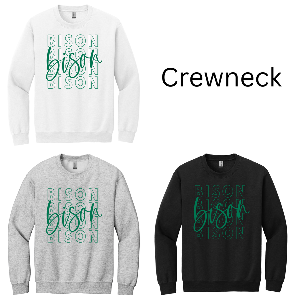Bison 8 Stacked with Cursive