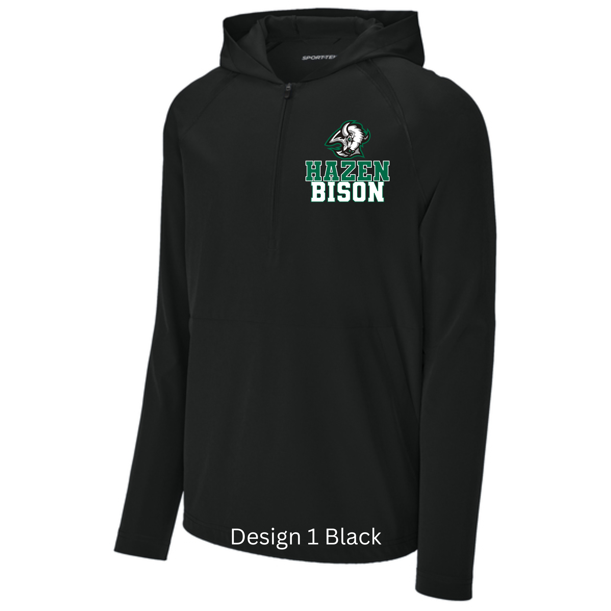 Bison Sport-Tek® Repeat 1/2-Zip Long Sleeve Hooded Jacket