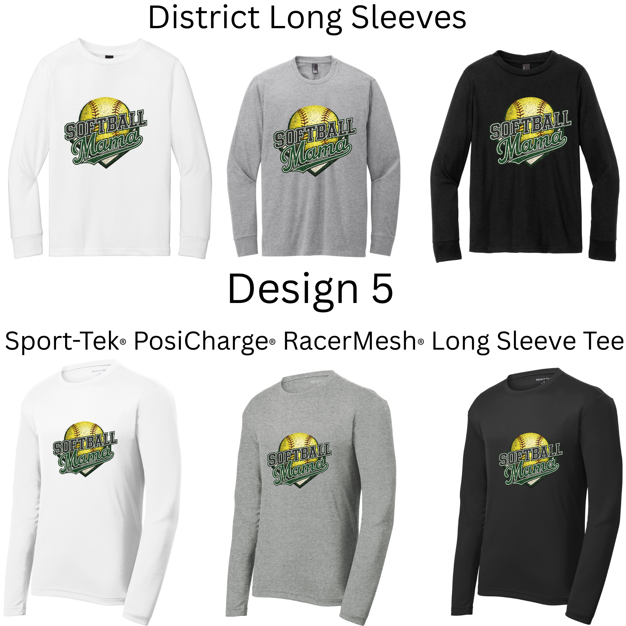 Softball Long Sleeves Both Regular and Polyester