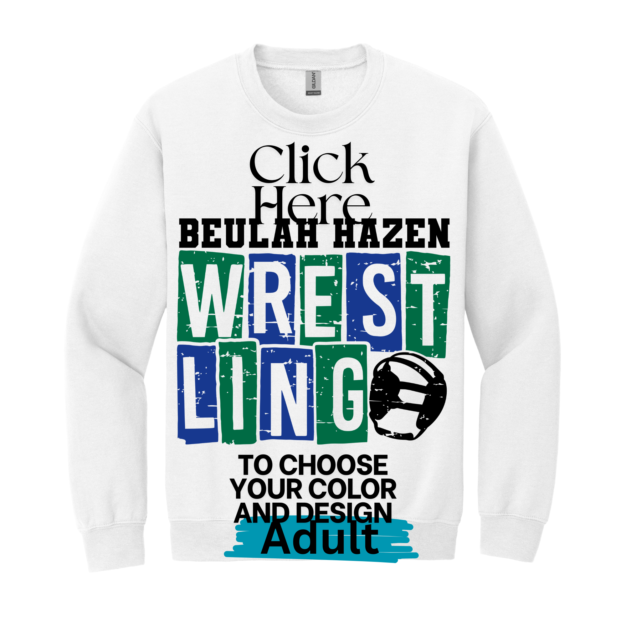 Wrestling Crewneck Designs- Adult