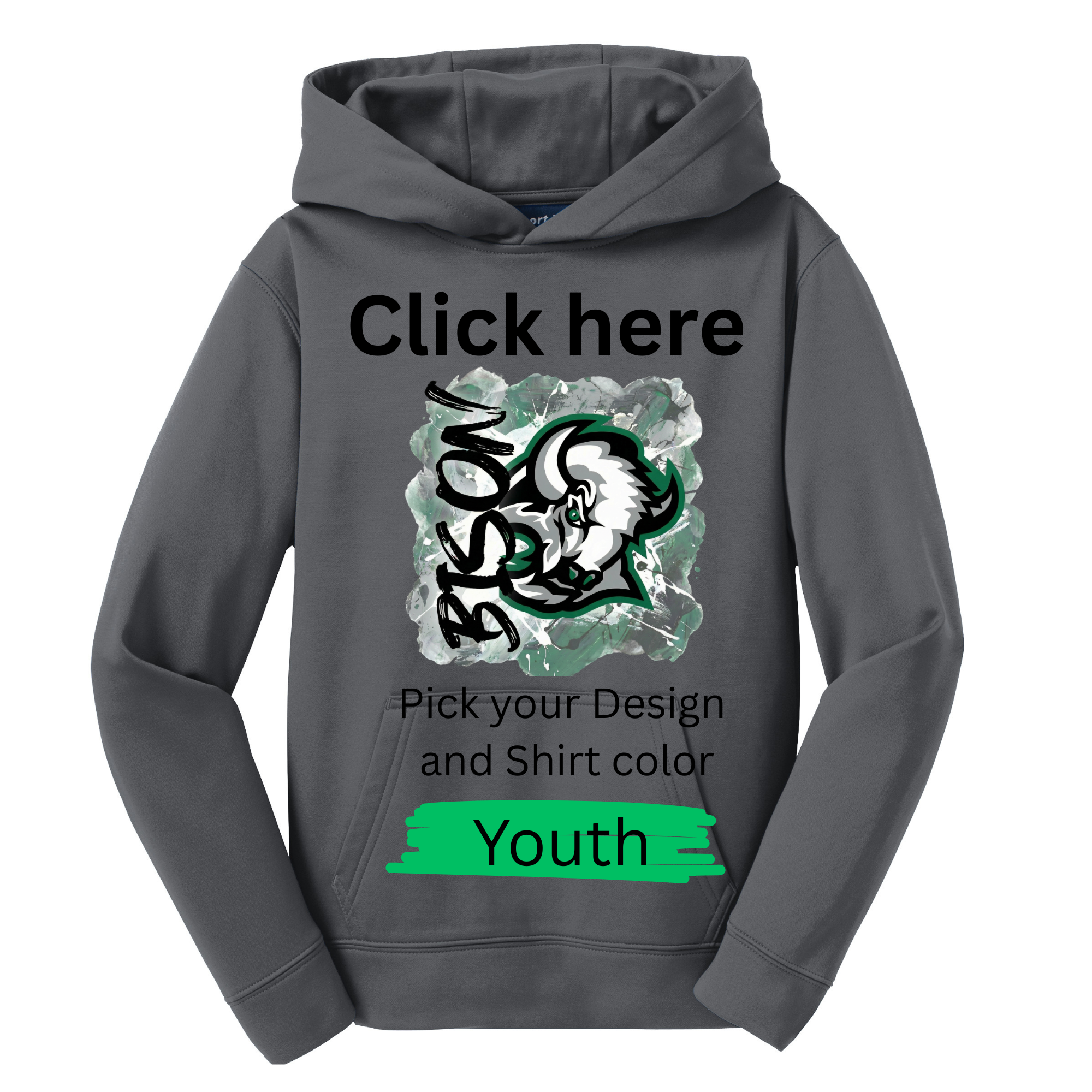 Sport-Tek Sport-Wick- Youth Bison Designs