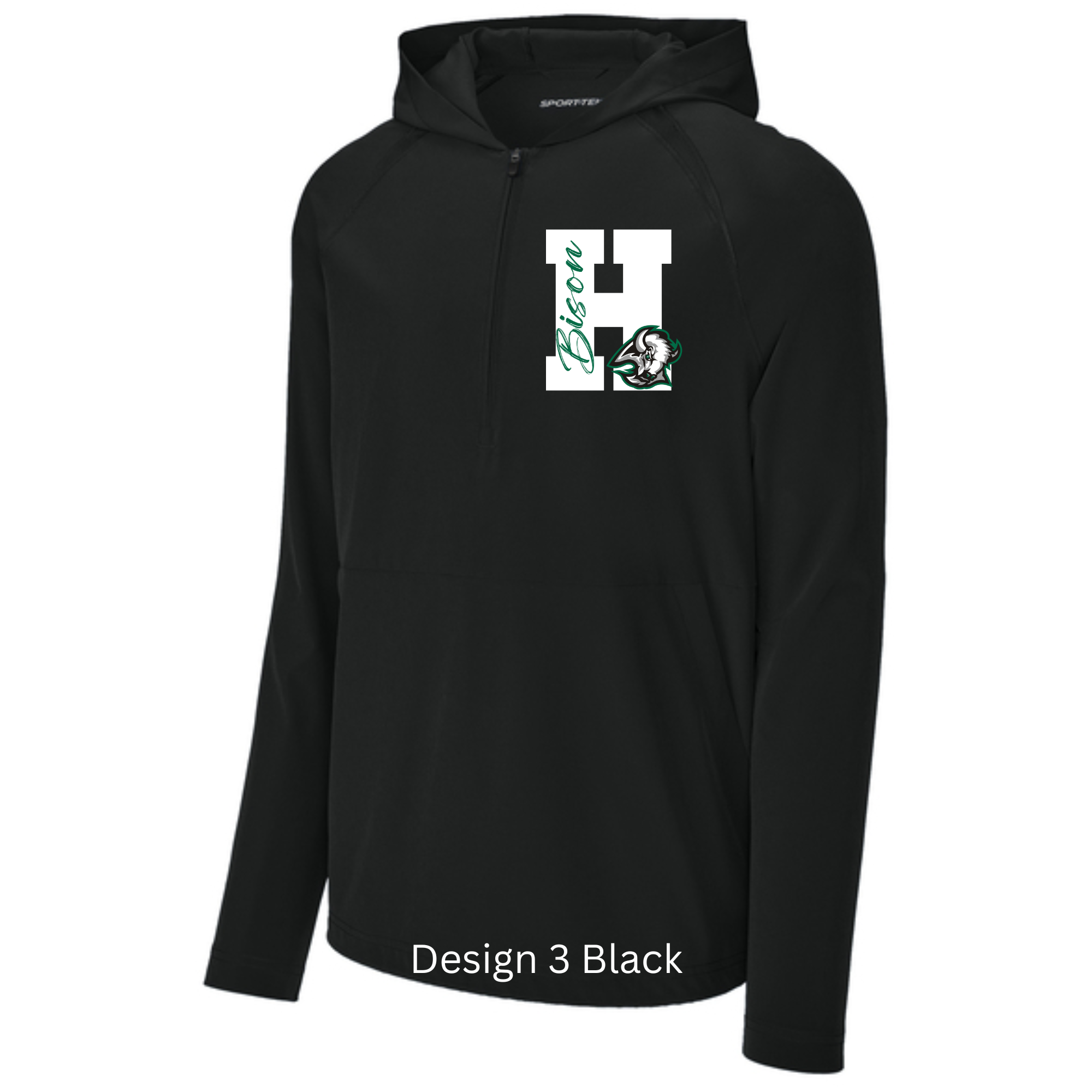 Bison Sport-Tek® Repeat 1/2-Zip Long Sleeve Hooded Jacket