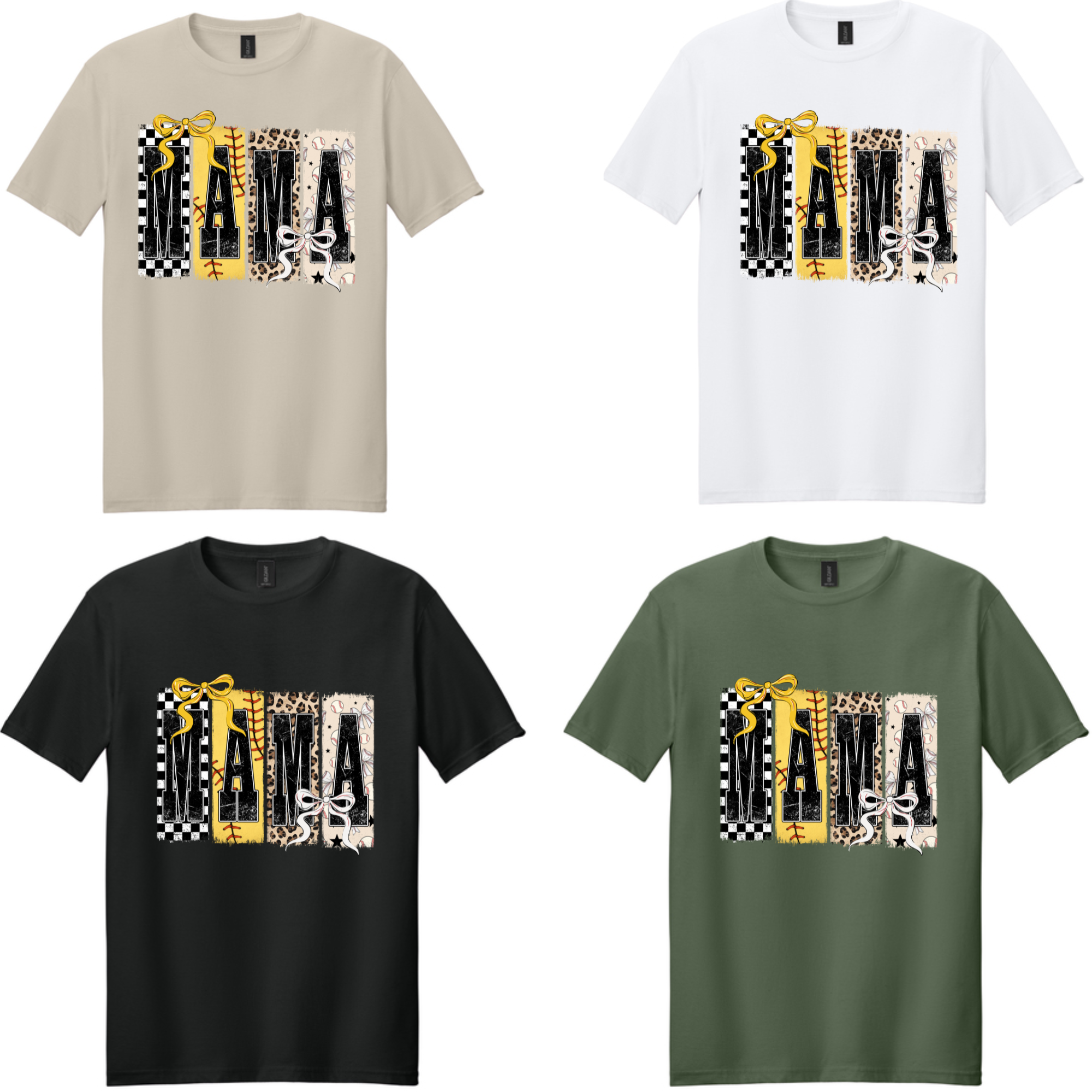 Mama- Softball and Baseball Checkered/Cheetah/Balls