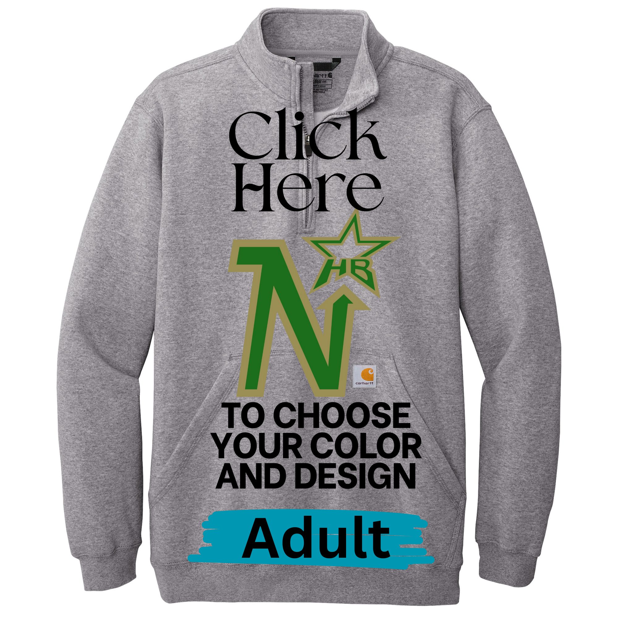 Carhartt 1/4 Zip Hockey Designs