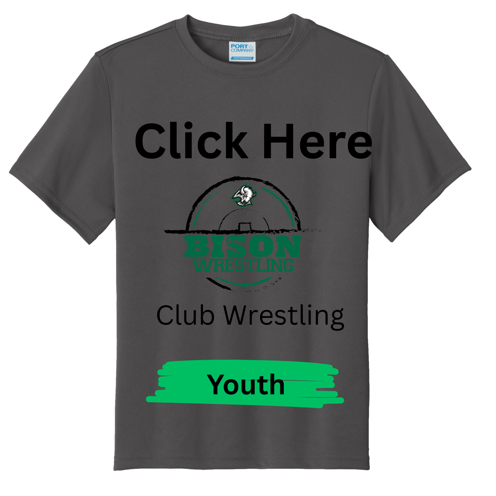 Youth- Bison Wrestling T-Shirt-100% Polyester