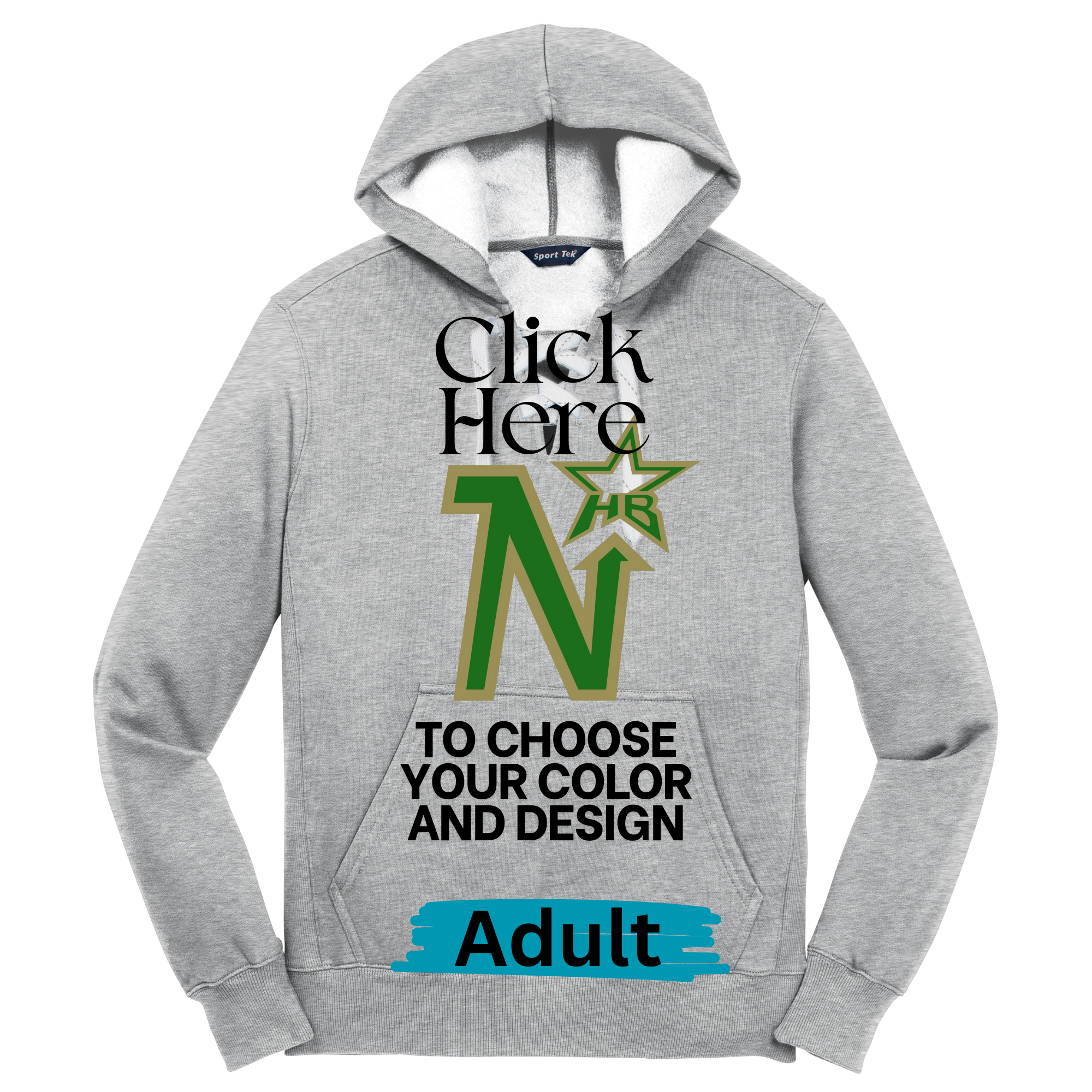 Hockey Drawstring Hoodie Adult Only
