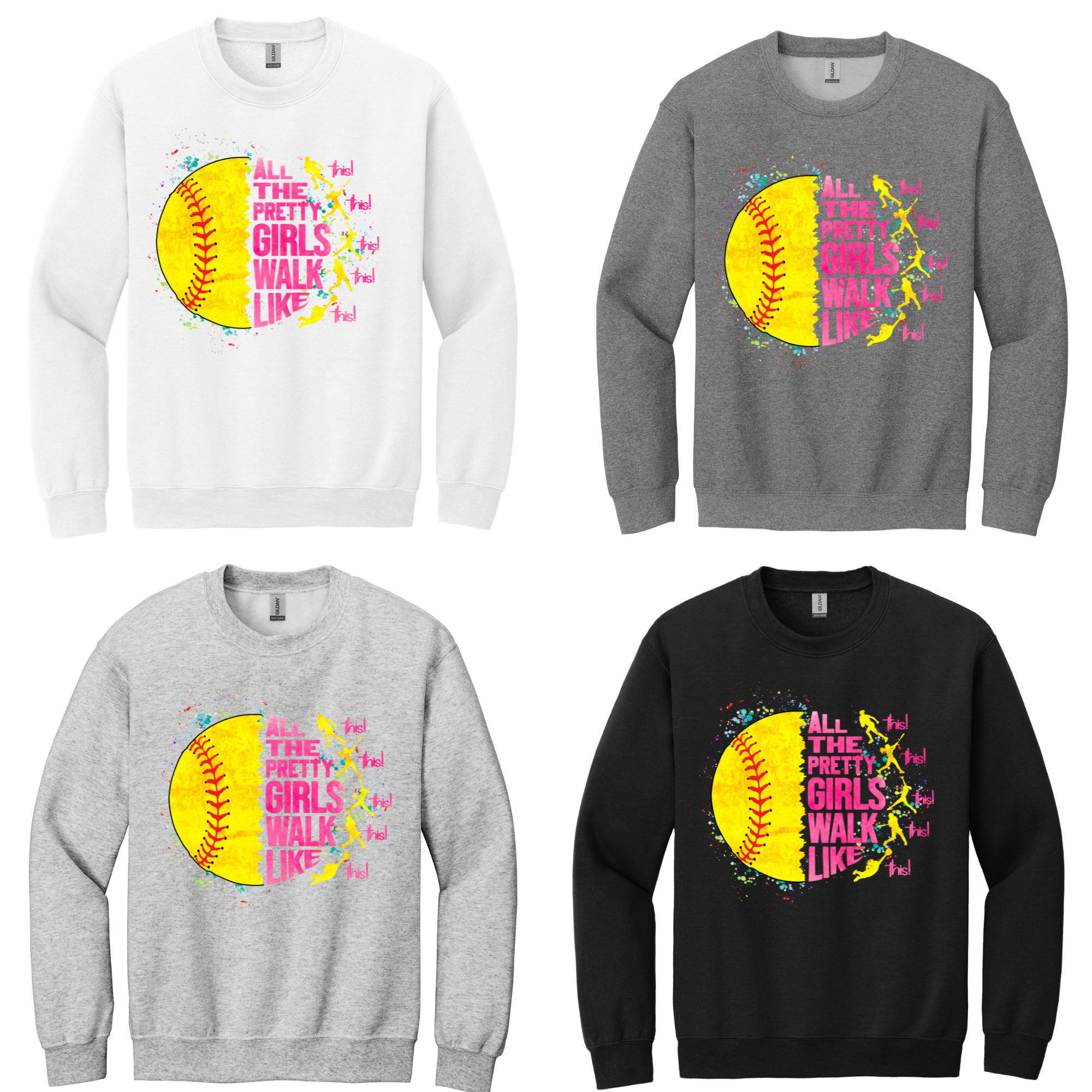 Softball Pretty Girls Crewneck